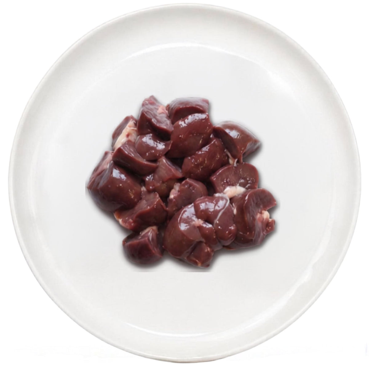 Beef Kidney Diced raw dog food on a plate Burleigh Bones Gold Coast.